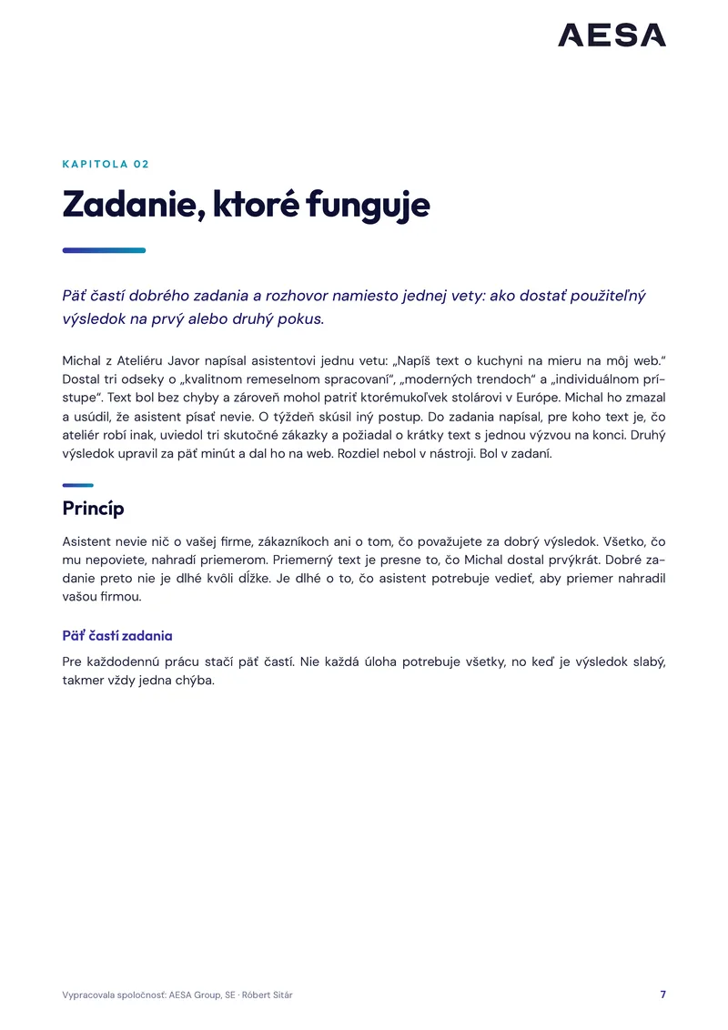Sample page 1 of the book AI for Small Business