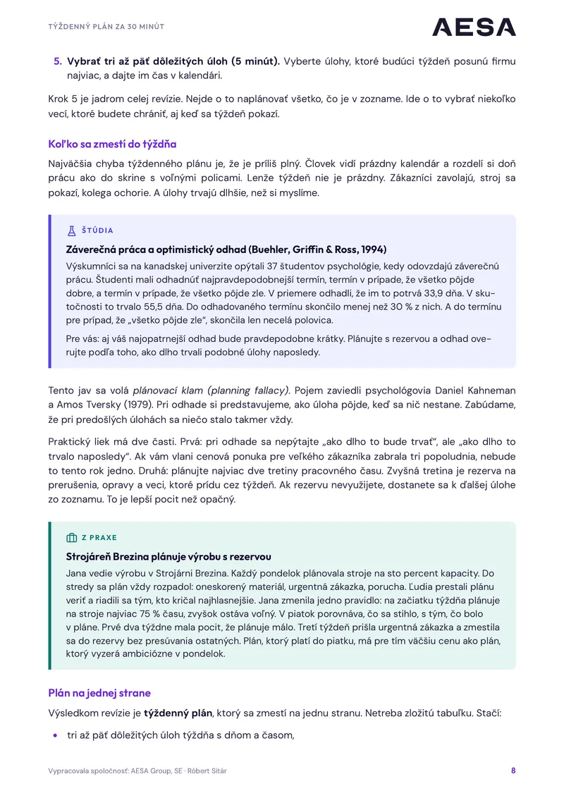Sample page 2 of the book A Week Under Control
